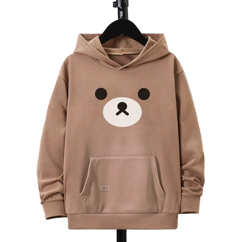 Parisdivarious Sweater Hoodie Jemper Bear Line Mata Bahan Fleece Size S - XXL (Pria &amp; Wanita)