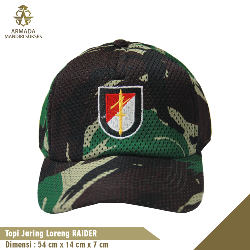 Topi Jaring Raider Loreng - Topi Raider Loreng