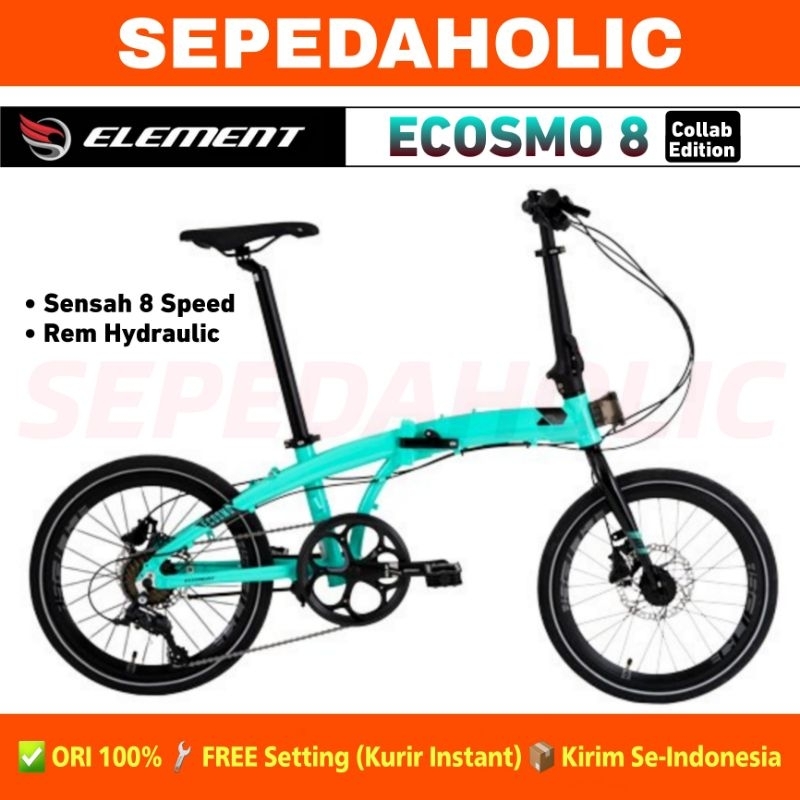 Sepeda Lipat ELEMENT ECOSMO 8 Collab Edition 20 Inch Hidrolik - Tosca