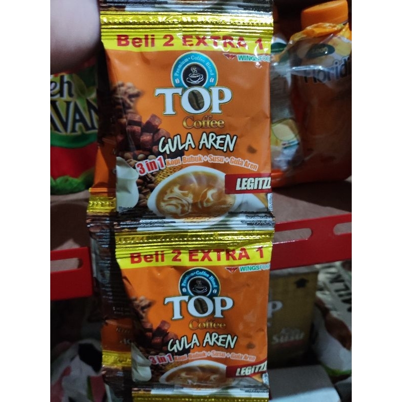 

Top Coffee Gula Aren 3 in 1, 1 renteng isi 15 pcs