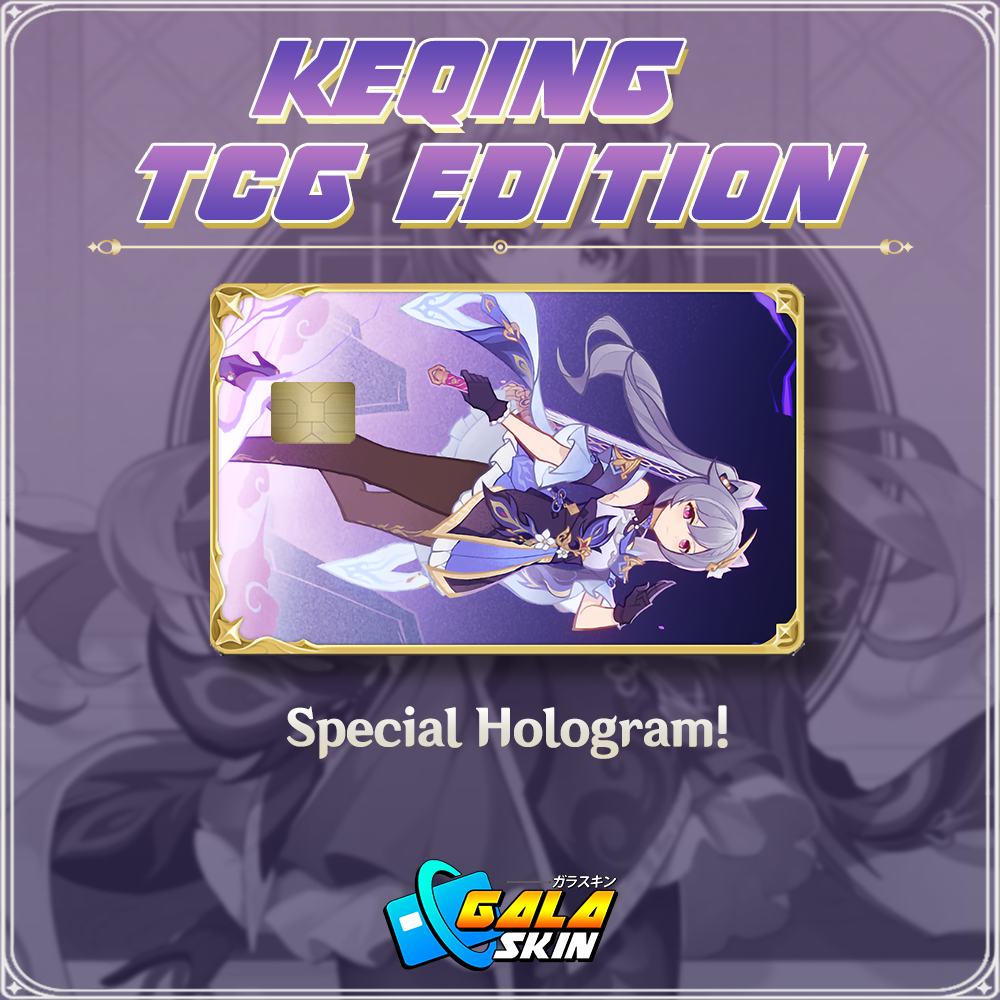 Stiker Sticker Skin Kartu Atm Genshin Impact Keqing TCG Special Hologram AR | GALASKIN