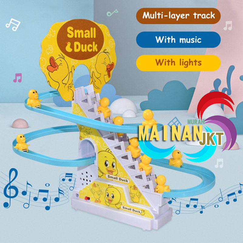 MAINANKEI MAINAN ANAK MURAH SMALL DUCK 668-10 BEBEK KERETA TANGGA TERDAPAT MUSIK DAN BERJALAN MAINAN EDUKASI ANAK