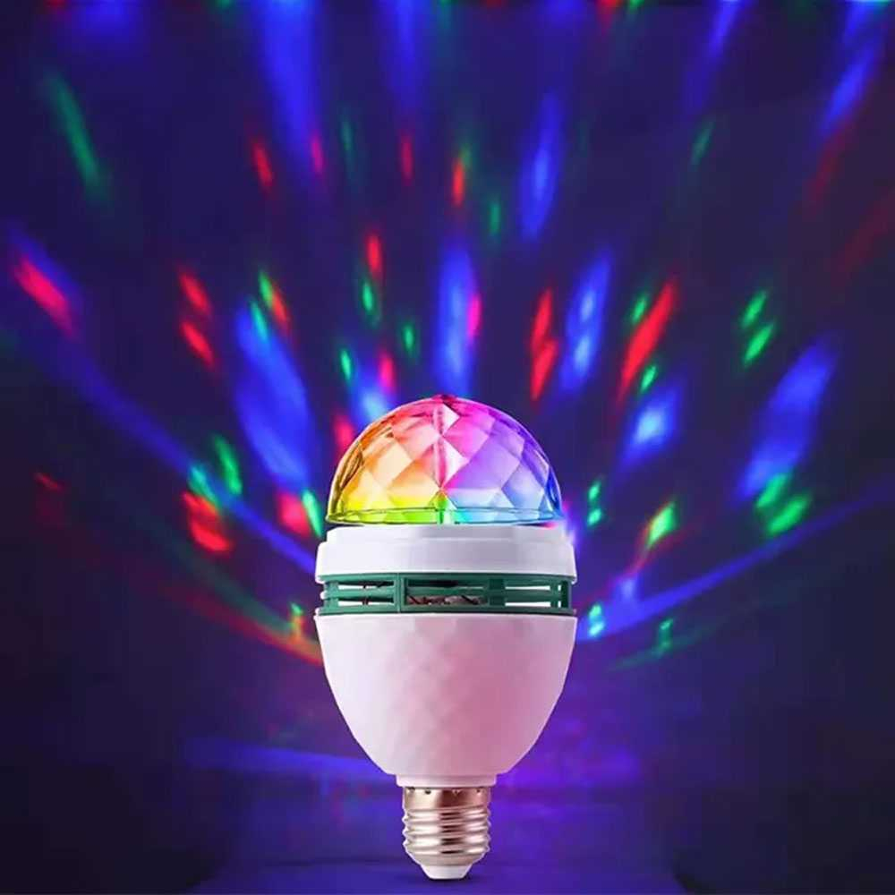 Lampu LED RGB Color Crystal Rotating Light Bulb E27 3W Lampu Hias Warna Warni Cahaya Terang Stabil Berkualitas