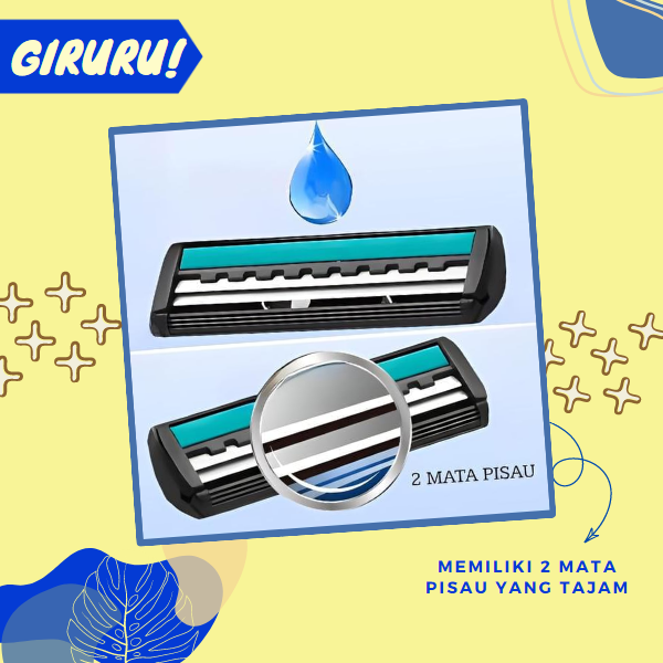 Alat Cukur Kumis dan Jenggot Biru 2 Mata Pisau Serbaguna / Pisau Cukur Dengan 2 Mata Pisau / Pisau Cukur Kumis Dan Jenggot