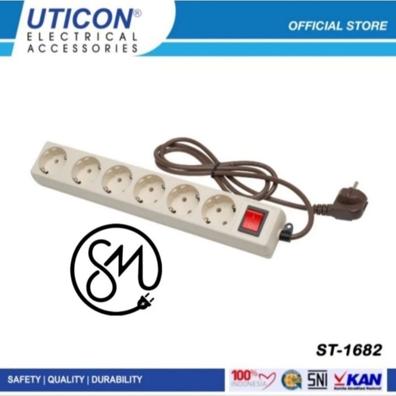 Stop Kontak Uticon ST-1682 6 Lubang cok sambung