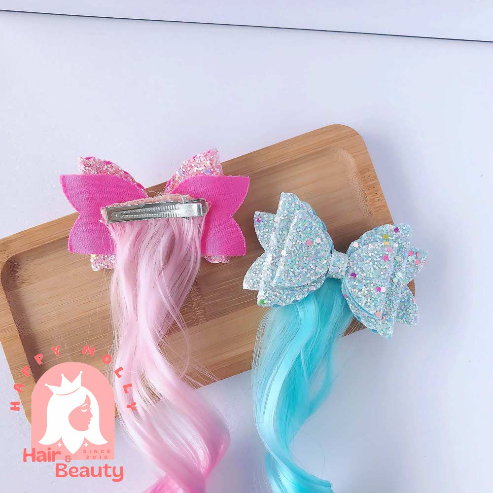 Jepit Rambut Highlight Palsu - Curly - Hiasan Anak Perempuan Korea - Pita Princess W8198 ( Group )