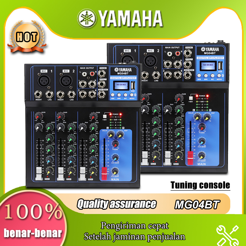 YAMAHA MG04BT 4-channel DJ MIXER mendukung peralatan audio pemutaran Bluetooth/MP3/USB