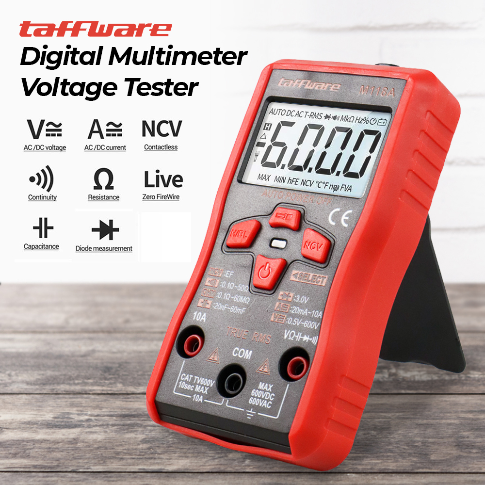 Taffware Digital Multimeter Voltage Tester - M118A - Black