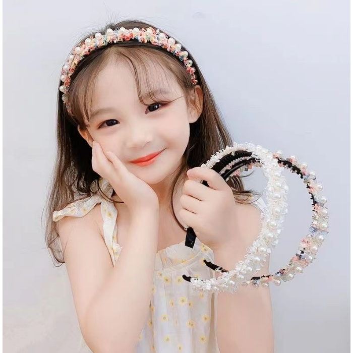 Bando Renda Mutiara Bunga Anak Perempuan /  Bando Lace pearl Anak Perempuan CBKS LC