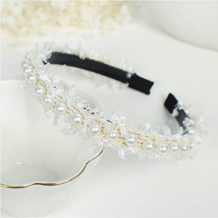 Bando Renda Mutiara Bunga Anak Perempuan /  Bando Lace pearl Anak Perempuan CBKS LC