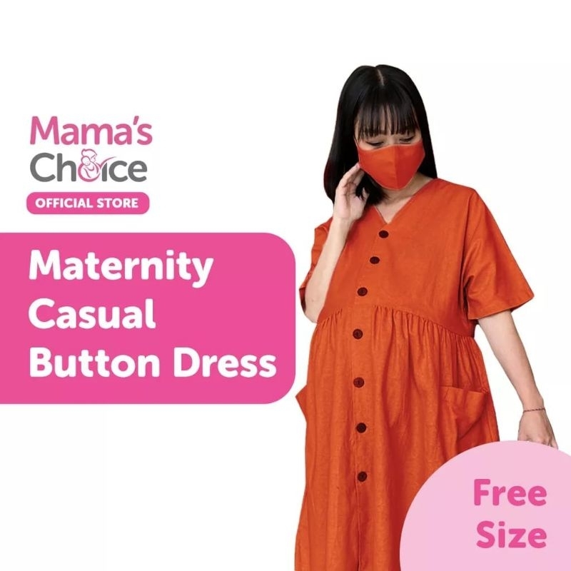 MATERNITY CASSUAL BUTTON DRESS MAMA'S CHOICE- BAJU/ DRESS HAMIL KEKINIAN