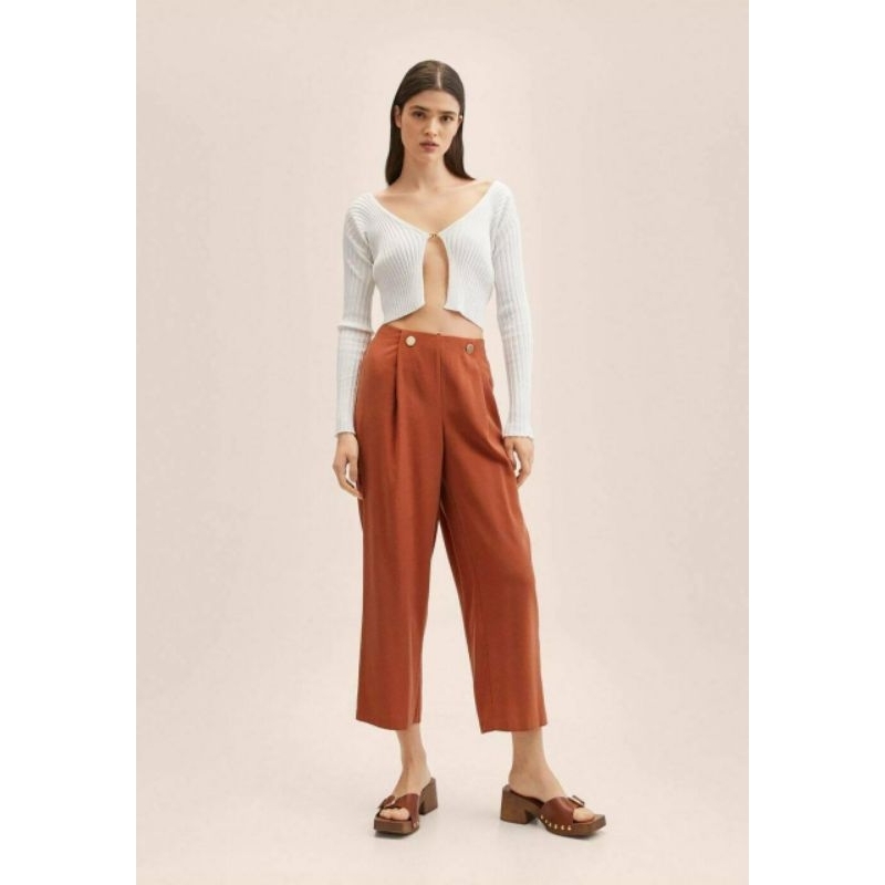 MNG flowy cullotes pants //   MNG gold button cullotes pants