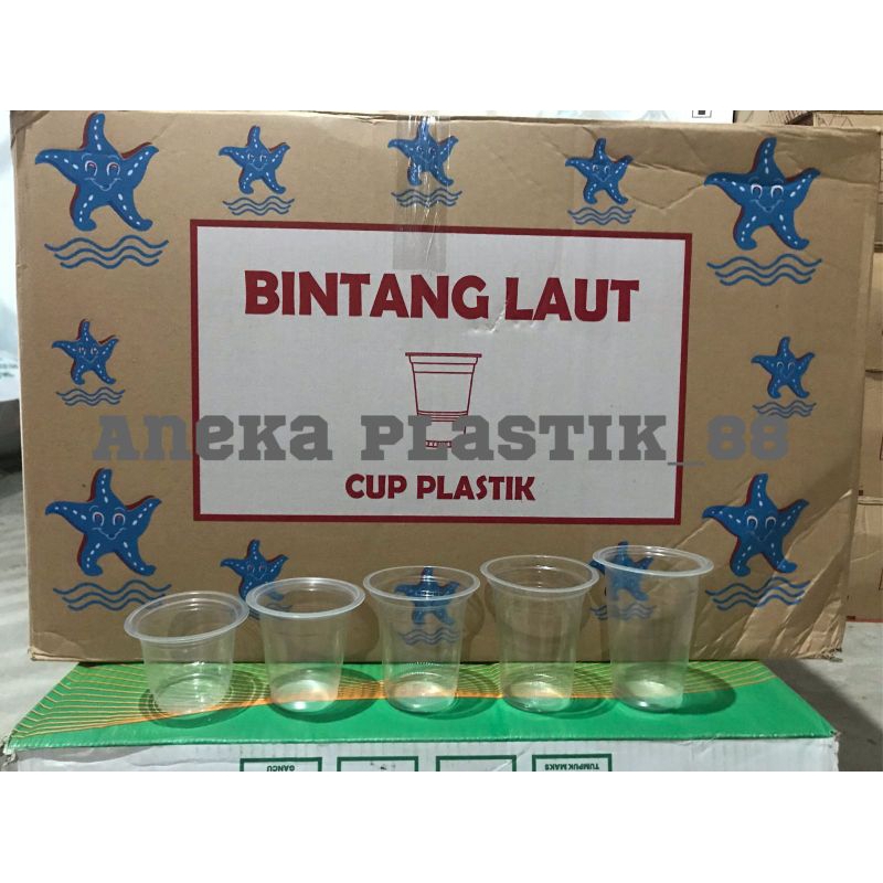 GELAS POP ICE/GELAS BUBBLE/GELAS OZ/GELAS PLASTIK BINTANG LAUT UK 10P 10Panjang 12 14 16 OZ