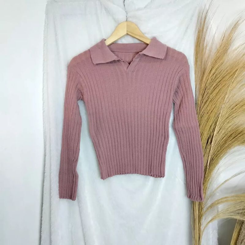 ALENA LONGSLEEVE POLO knit / PRESS BODY