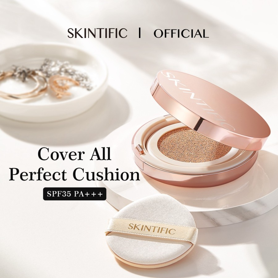 Skintific Cover All Perfect Cushion UV SPF 35 PA+++Foundation Flawless