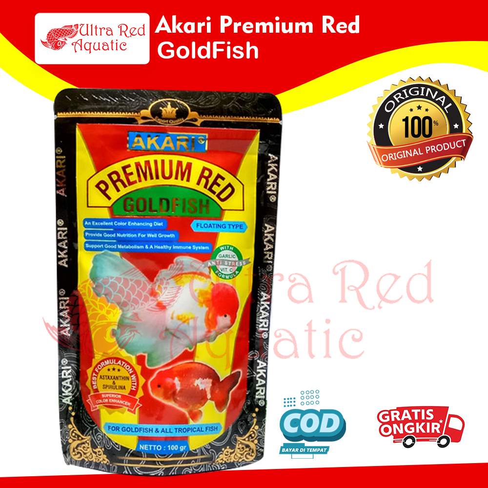 Akari Premium Red GoldFish 100Gram 100Gr Makanan Ikan Hias Goldfish