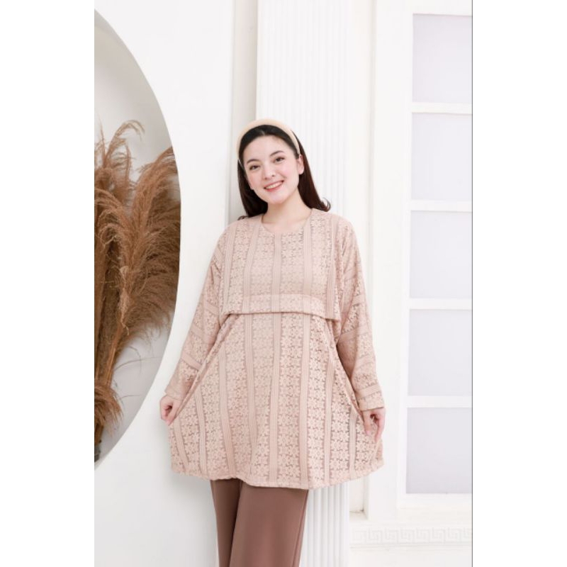 RAIA LACE TUNIK baju cewek formal syari atasan pakaian pesta kondangan bridesmaid wanita hijabers to