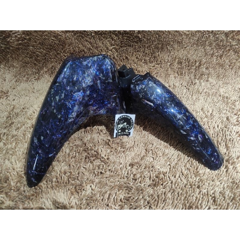spakbor depan supra Fit carbon Forged serat Biru