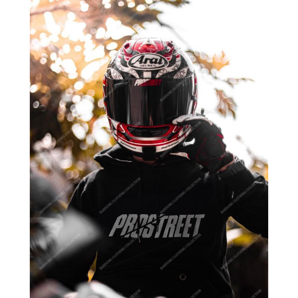 Sweater Hoodie Pria Prostreet Premium Distro / Sweater Hoodie Prostreet Black Skull White Edition