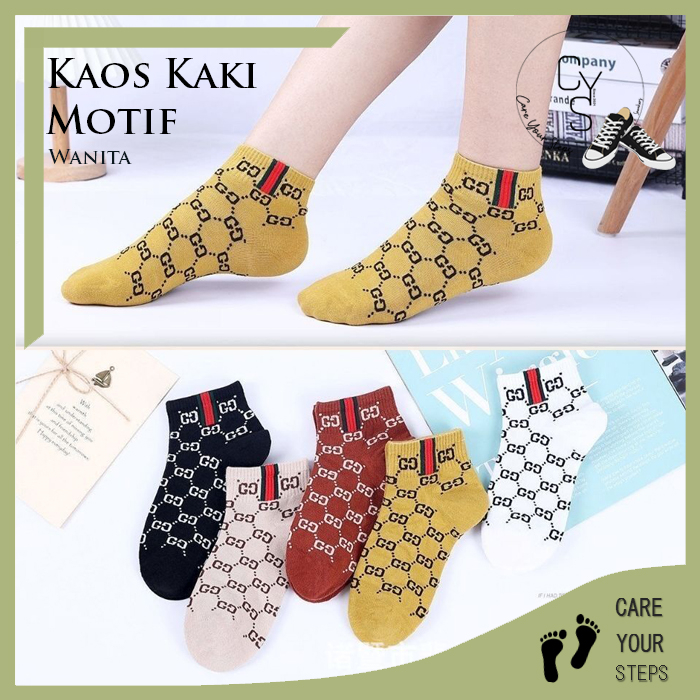 Kaos Kaki Pendek Semata Kaki Wanita Modis Import Fashion Full Motif CYS KK20