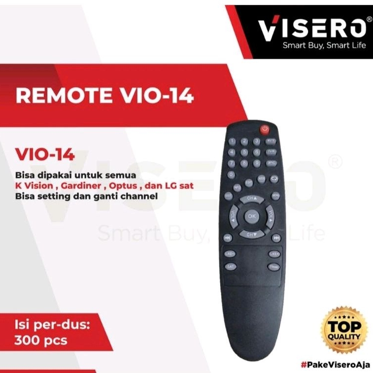 Remote VISERO VIO-14 digital receiver HD MPEG2 k vision Gardiner Optus LGsat remot