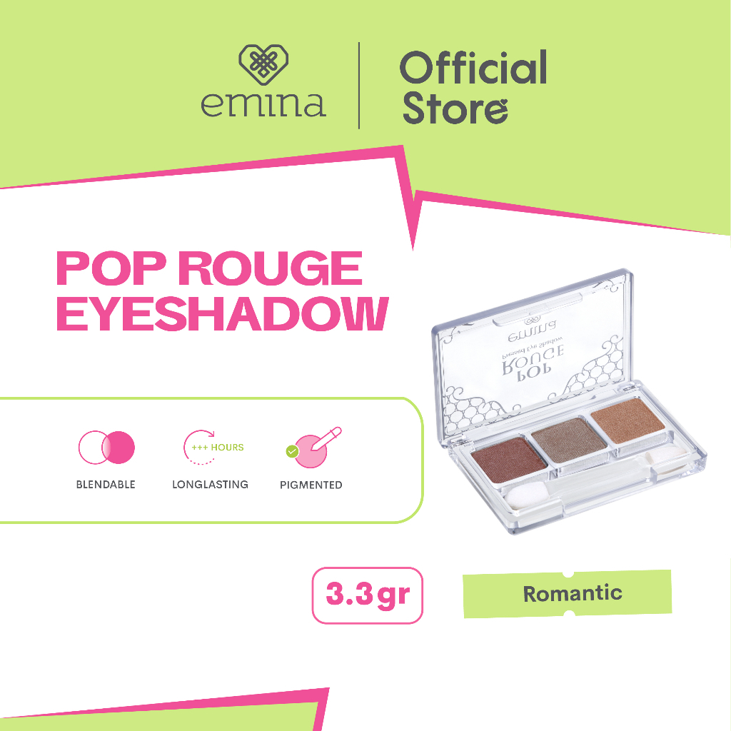 ✨ AKU MURAH ✨ Emina Pop Rouge Pressed Eye Shadow 3.3 g - Eye Shadow untuk Pemula, Pigmented, Long Lasting