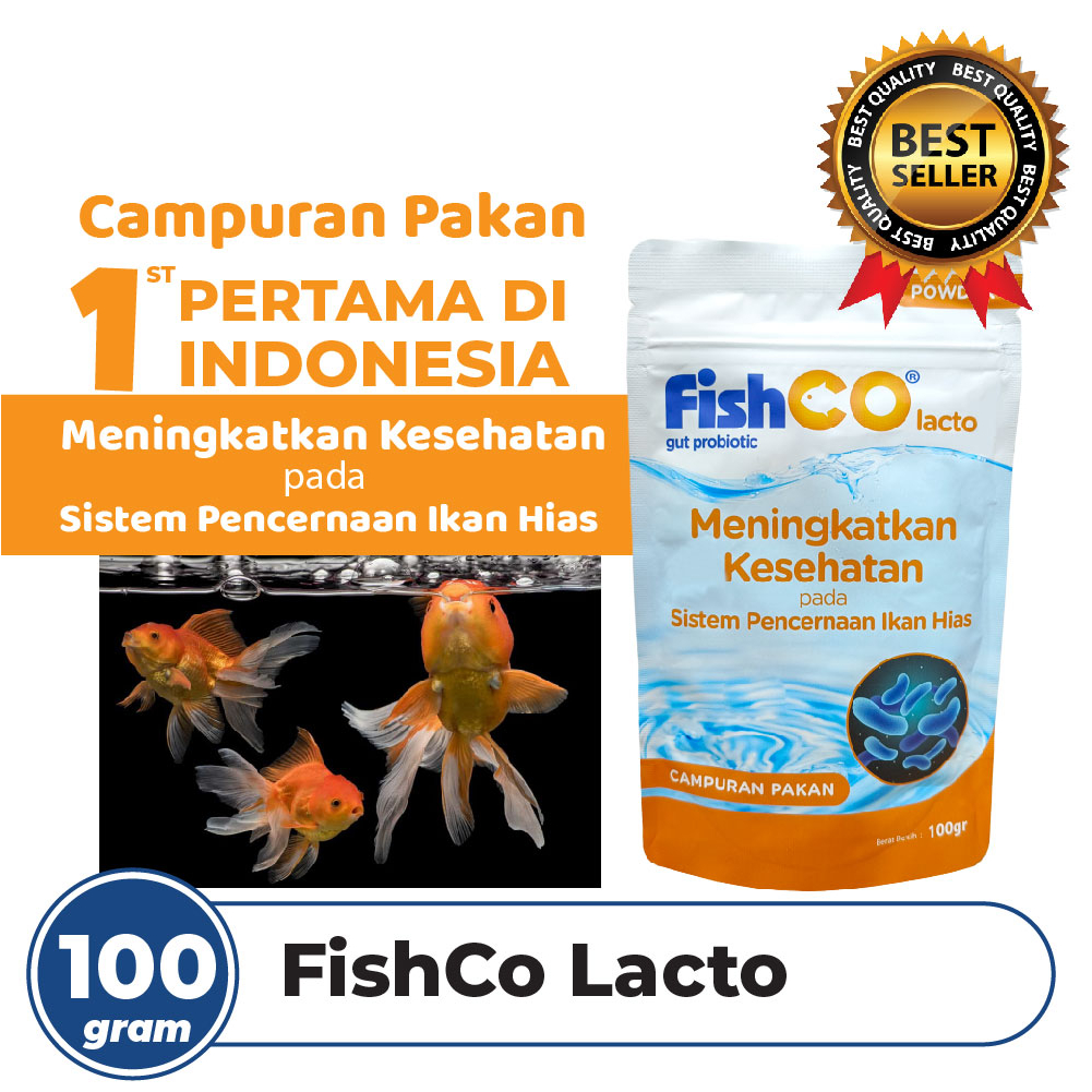 FISHCO Aquarium Probiotik Lacto Campuran Pakan Bakteri Starter 100 Gram