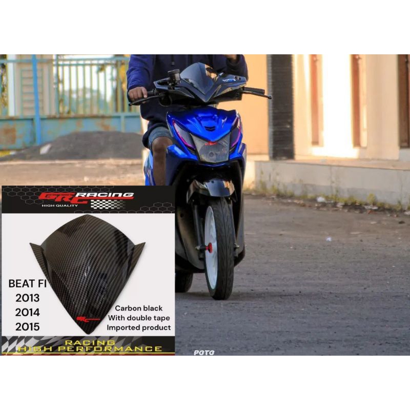 Visor variasi honda beat injeksi 2013 2014 2015 bahan full akrilik motif carbon import free doubel tape