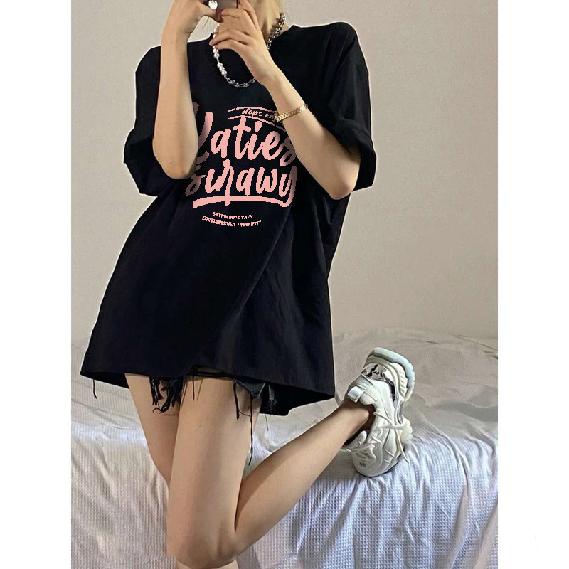 RSB BJ384 Kaos Oversize Wanita T-shirt Oversize Basic Baju Distro Lengan Pendek