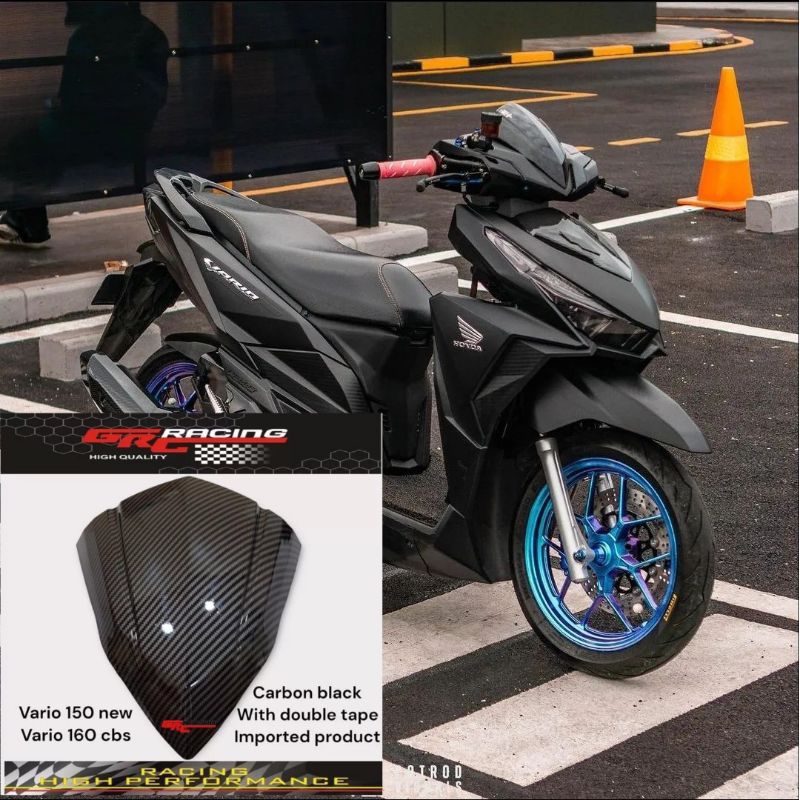 Visor variasi honda vario 125 150 led old led new bahan full akrilik carbon celup wtp free perekat lem 3m doubel tape