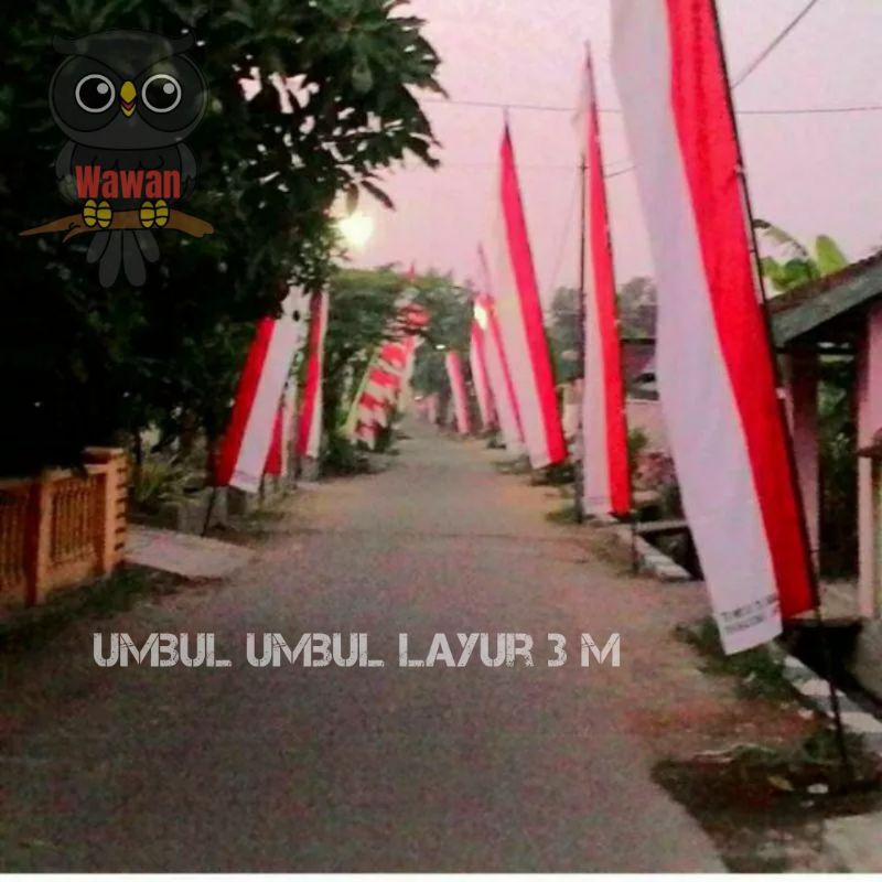 bendera umbul umbul layur merah putih 3 m