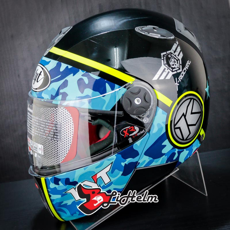 HELM KYT X ROCKET #3 BLACK BLUE YELLOW FLUO | FULL FACE