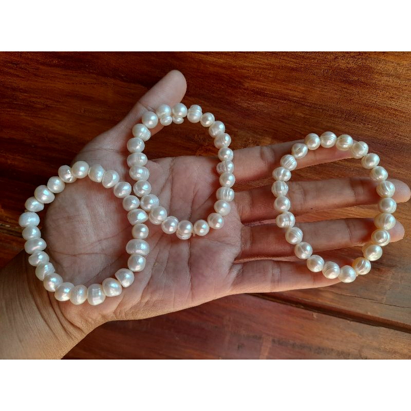 Gelang Mutiara Asli / Mutiara Air Tawar