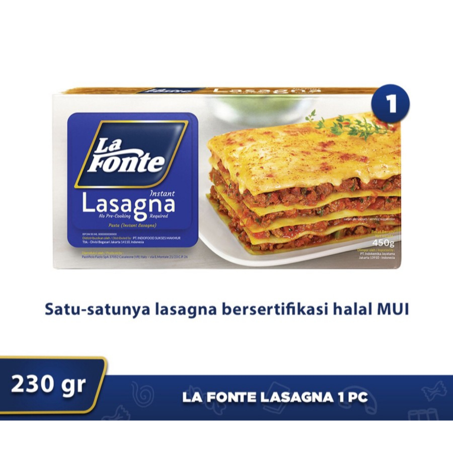 La Fonte Lasagna 230gr Lafonte Pasta