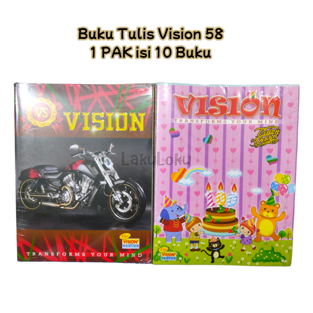 

(1 PAK) Buku Tulis Vision 58 Lembar 1 Pak isi 10 Buku