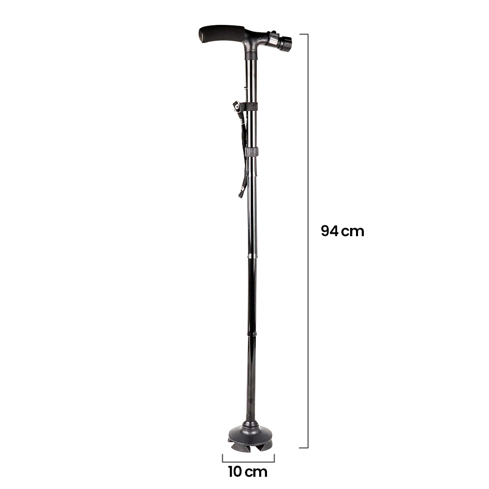 Magic Cane Lighted Crutch Tongkat Bantu Jalan LED Light - EL-0087 - Black