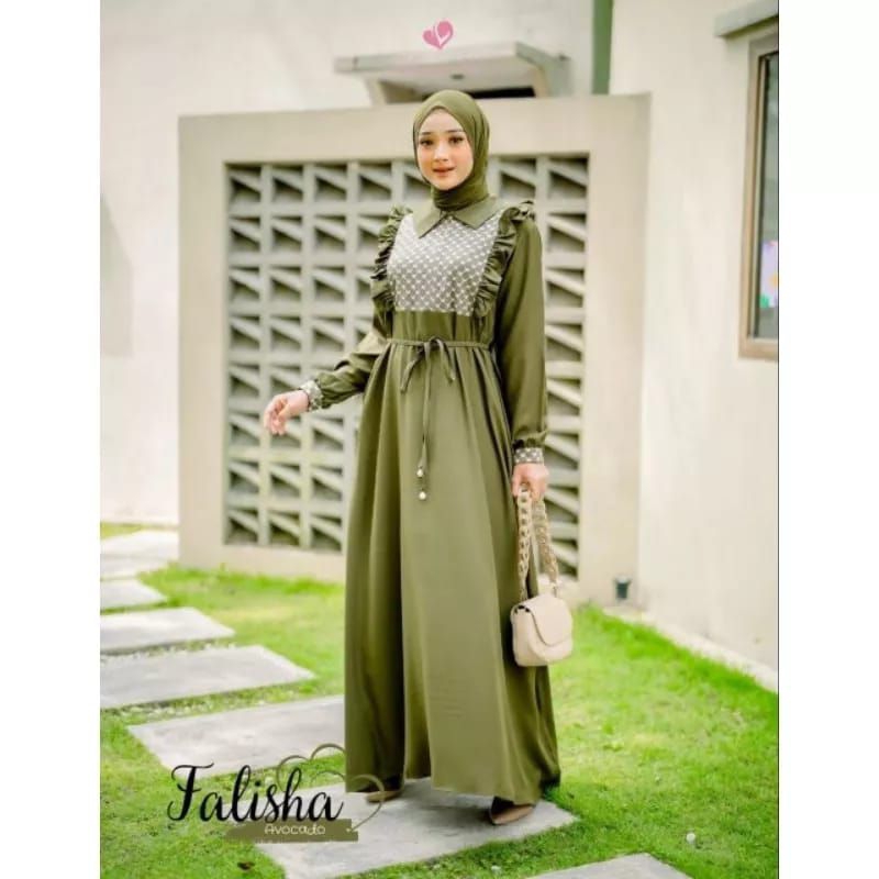 FALISHA DRESS DRESS KONDANGAN BAHAN KRINKLE PREMIUM/DRESS DEWASA TERBARU/PAKAIAN MUSLIMAH KEKINIAN/BAJU MUSLIM DEWASA/FASHION WANITA KEKINIAN