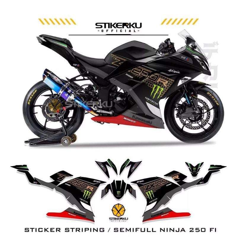 Drcal Ninja 250Fi/Striping Stiker SemiFull Body Variasi Ninja 250 Fi
