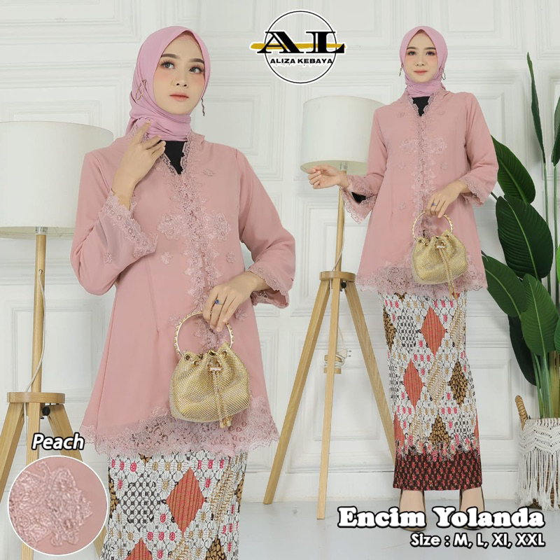 Permata Olshop / Setelan Kebaya Encim Yolanda / Kebaya Kartini / Kebaya Wisuda / Kebaya Pesta / Kebaya Modern / Kebaya Busui Encim