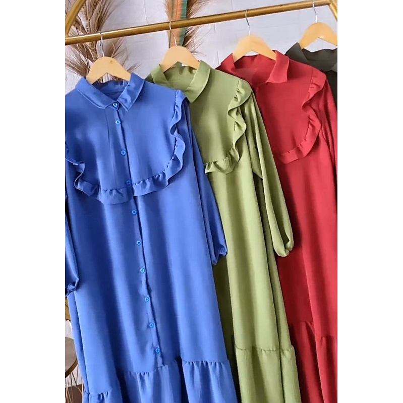 KAYLA DRESS PREMIUM / DRESS MUSLIM WANITA CRINKLE PREMIUM