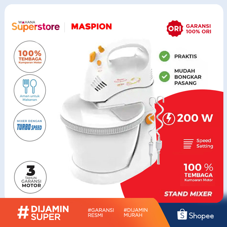 Maspion Stand Mixer 200 Watt - MT1180 | MT-1180