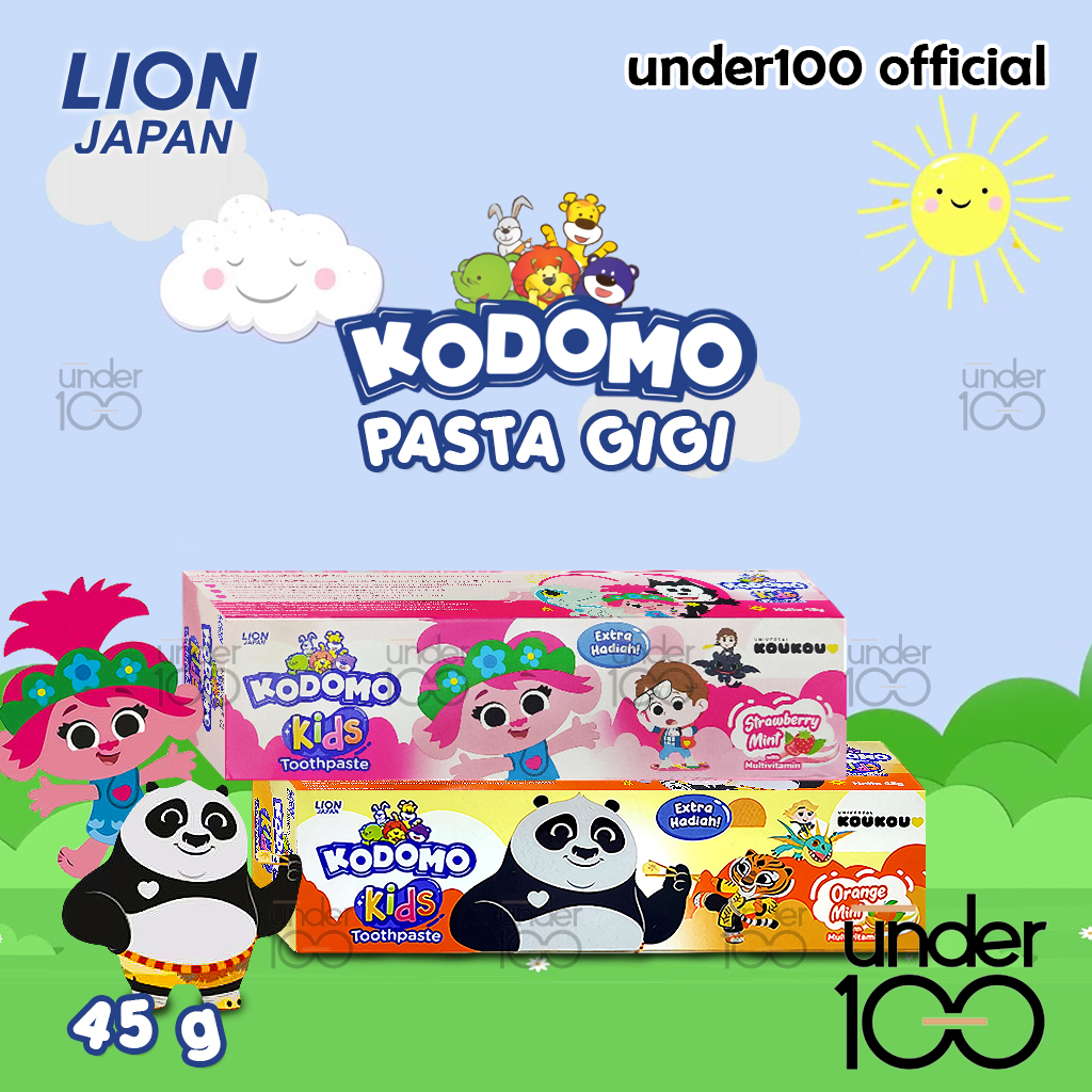 ❤ Under100 ❤ KODOMO Kids Toothpaste Edisi Koukou Strawberry Mint | Orange Mint | 45g Pasta Gigi | BPOM