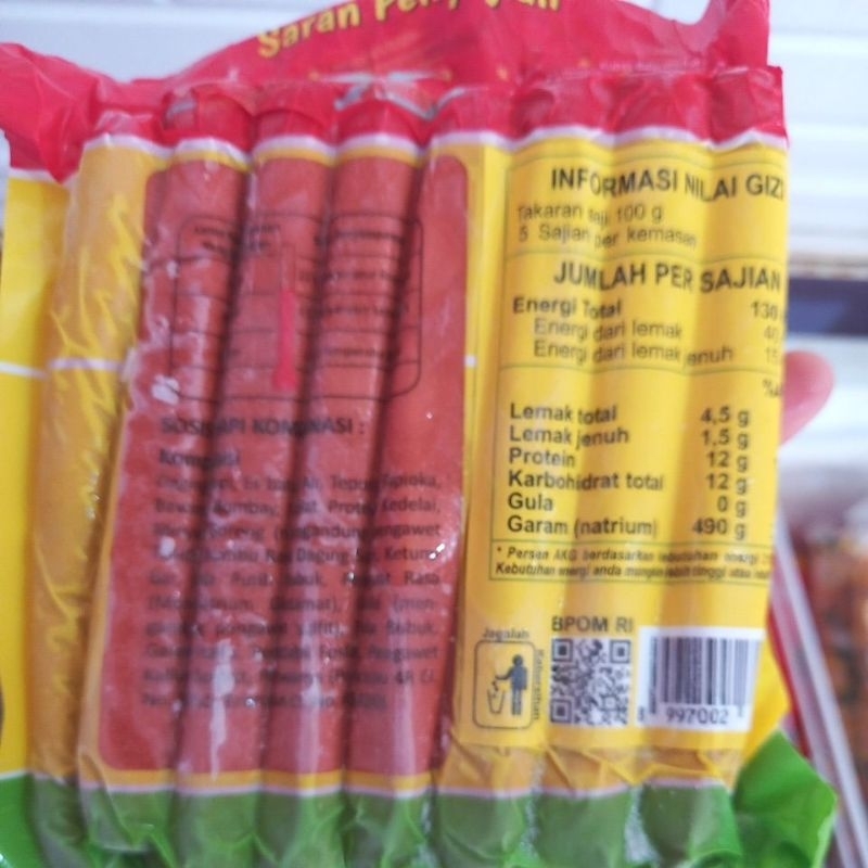 sosis sapi hocky 500gr isi 15
