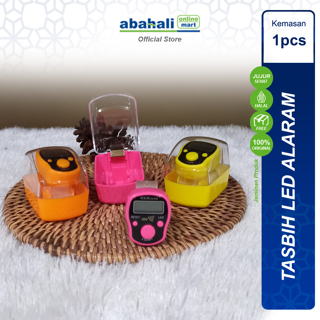 Tasbih Digital LED ALARM Dengan Mika Plus Baterai Cocok Untuk Sholat Wirid Ibadah Untuk Souvenir