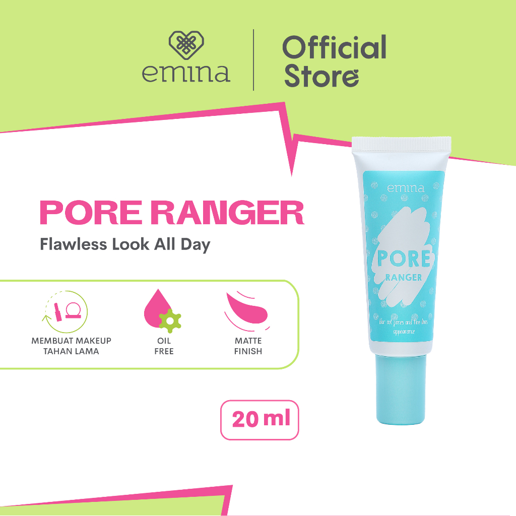 ✨ AKU MURAH ✨ Emina Pore Ranger 20 mL - Primer Translucent Matte Samarkan Pori-Pori, Make up Tahan 12 Jam