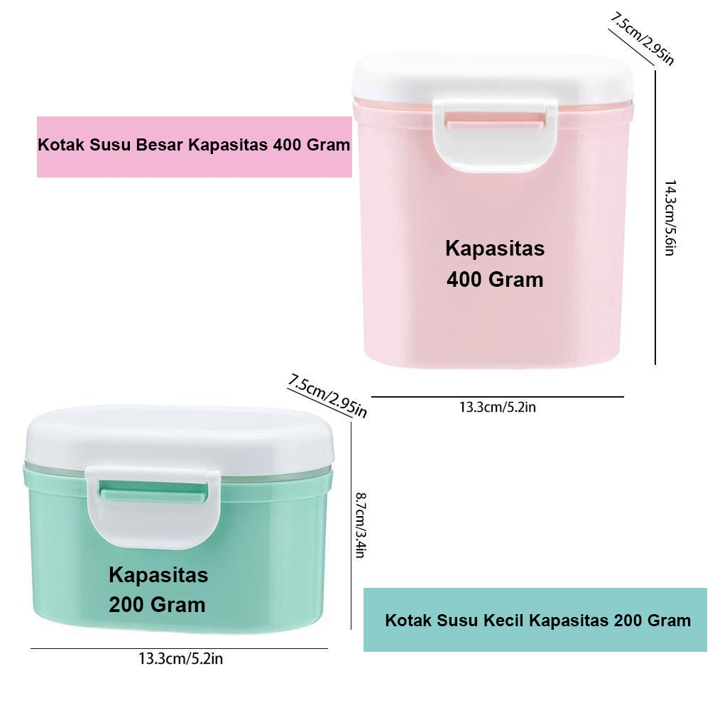 𝘈𝘉𝘎✰ Kotak Wadah Penyimpanan Susu &amp; Makanan Bayi Portable /  Tempat Susu Kotak Penyimpanan / storage box / tempat kue / box susu bubuk anak 1270