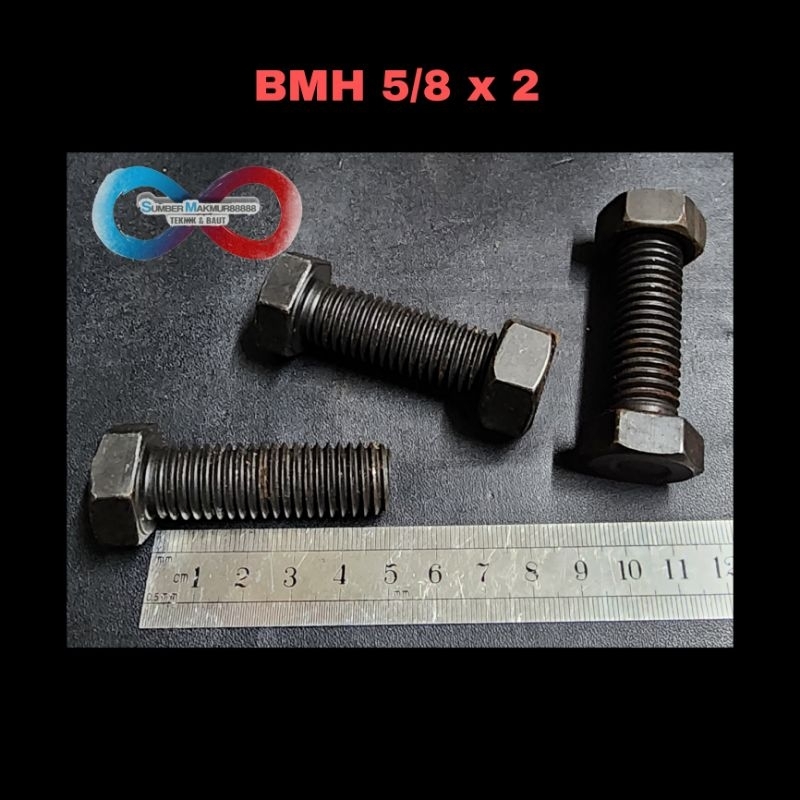 Baut mur hitam (BMH) 5/8 x 2 inch