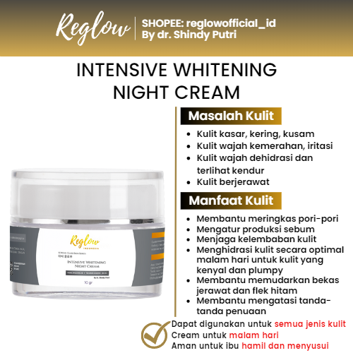 Reglow Brightening Day Cream &amp; Whitening Night Cream Skincare Dokter Shindy Krim Siang Malam Original