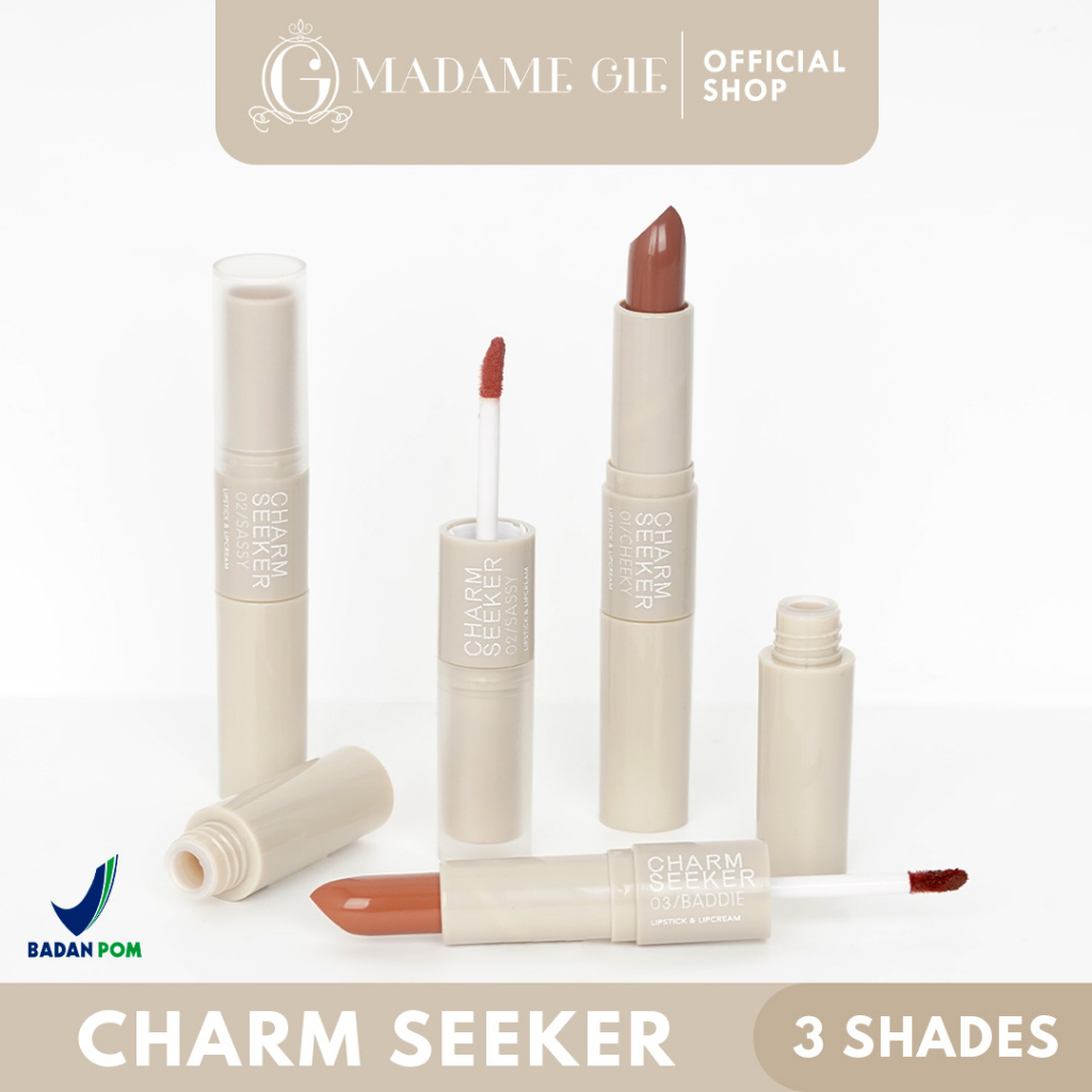 |LB| MADAME GIE LIPS 2IN1 CHARMSEEKER OMBER LIP - 2IN1 LIPSTIK AND LIPCREAM NEW