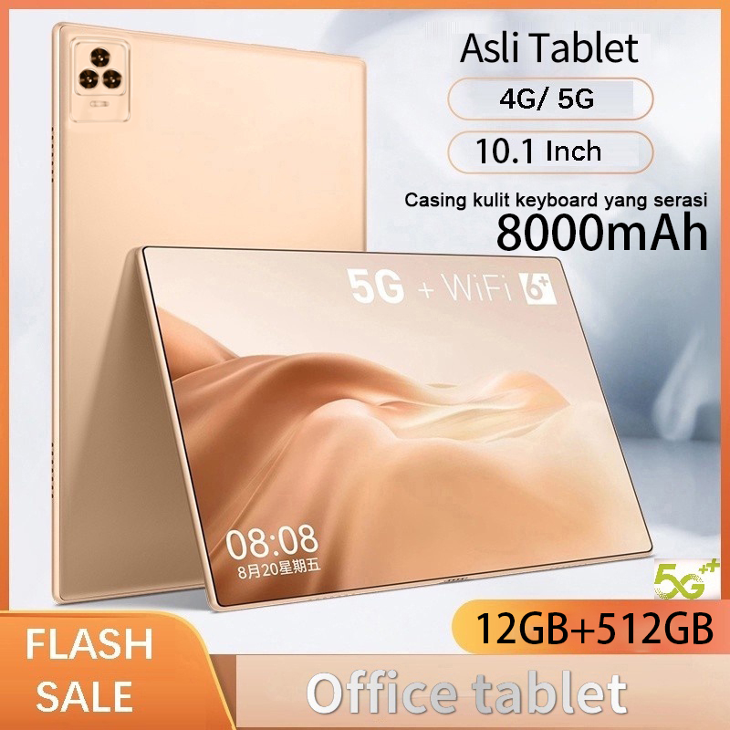 Tablet PC Asli Galaxy Tab K60 Baru 12GB + 512GB Tablet Android 10.1 Inci Layar Full Screen Layar Besar 24MP+48MP Wifi 5G Dual SIM Tablet Untuk Anak Belajar,Tablet Gaming Murah Cuci Gudang/12spro//Tbalet PC /Tablet /Smart tablet /10.1inch /5G /Andr /8600ma